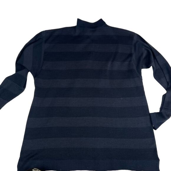 Jos J Oliver Mens XL Sweater Blue Made in Italy Merino Wool blend striped FLAW - Picture 7 of 16